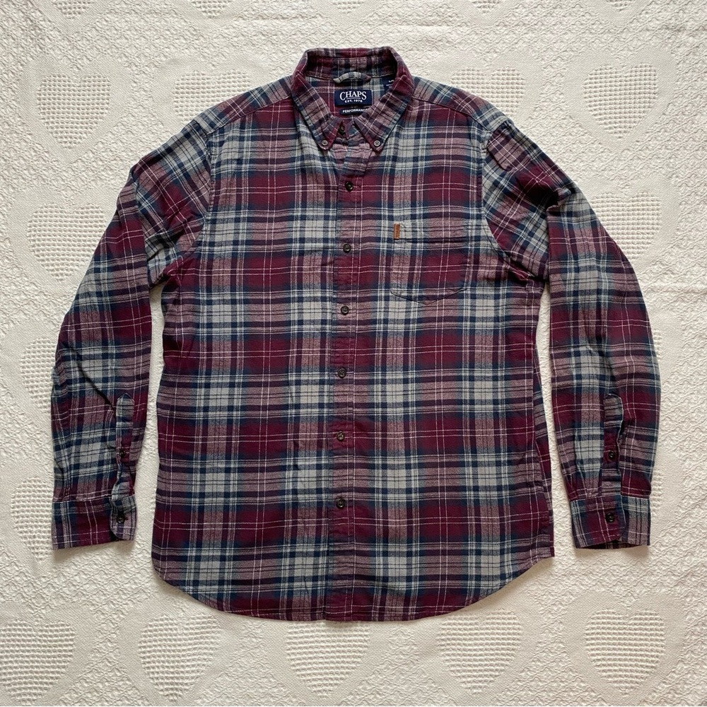 $10 or 2/$15 Men’s CHAPS Plaid Flannel Button Down Shirt Size Large